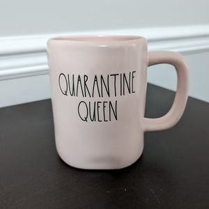 EUC Rae Dunn Pink QUARANTINE QUEEN Ceramic Mug